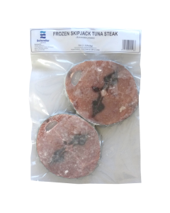 Skipjack Tuna Steaks Skin On Bone In (2-3 pces per kg) 10x1kg Retail Pack/Frozen