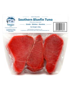 Southern Bluefin Tuna NZ Steaks 25 x 400g Retail Packs/Frozen