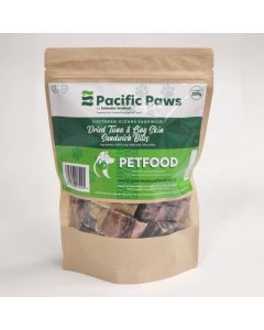 Pacific Paws Southern Oceans Tuna/Ling Skin Sandwich Bites 200g Pack